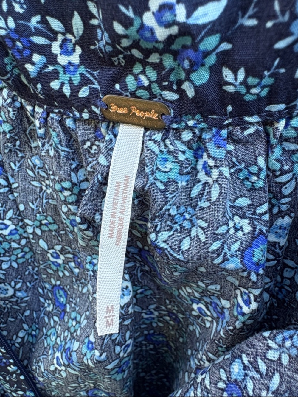 NWT Free People Petunia Mini Dress Blue Floral Size Medium Retail $128.00 - Picture 13 of 13